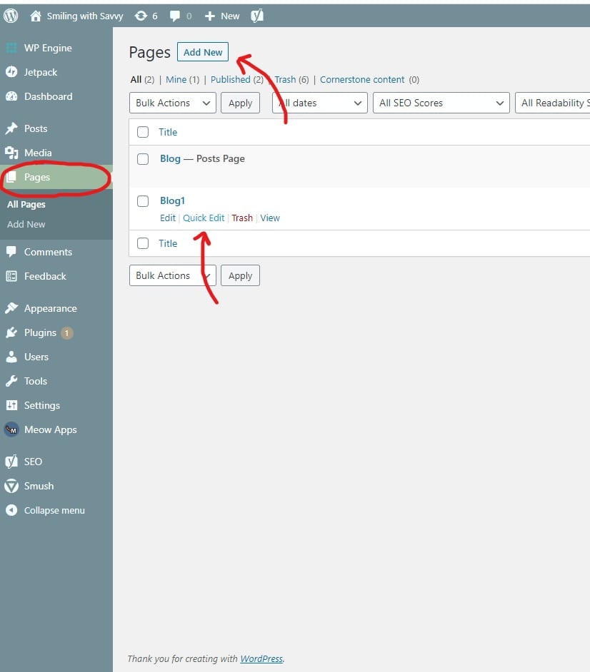 Add a new page in WordPress and make sure that the slug is the same slug shown in Showit