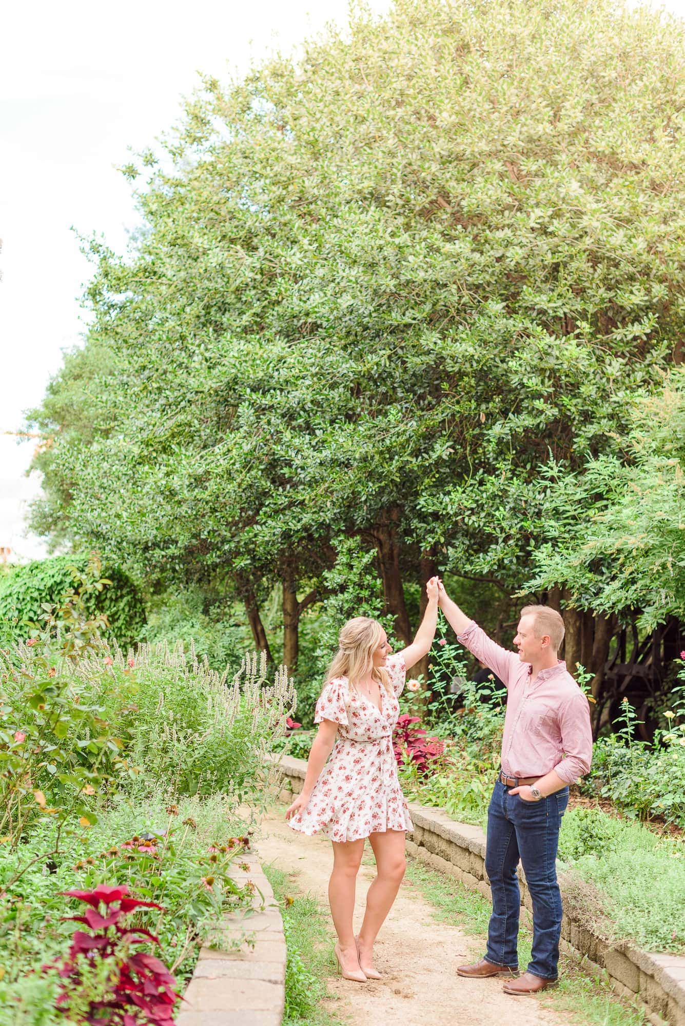 The paths at the Charlotte rose garden are perfect for dancing with one another.