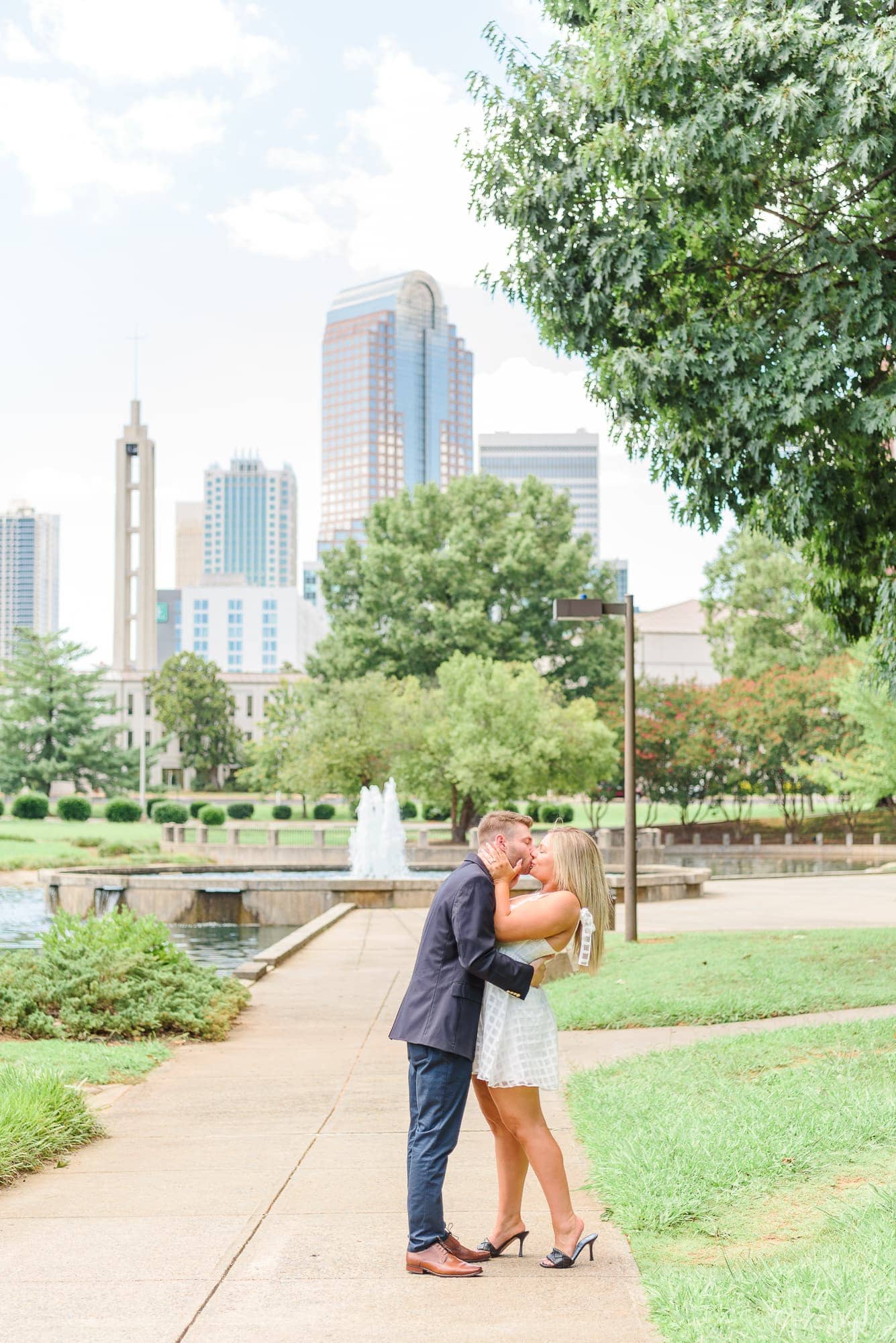 Marshall Park in Charlotte has a stunning view of the city skyline.