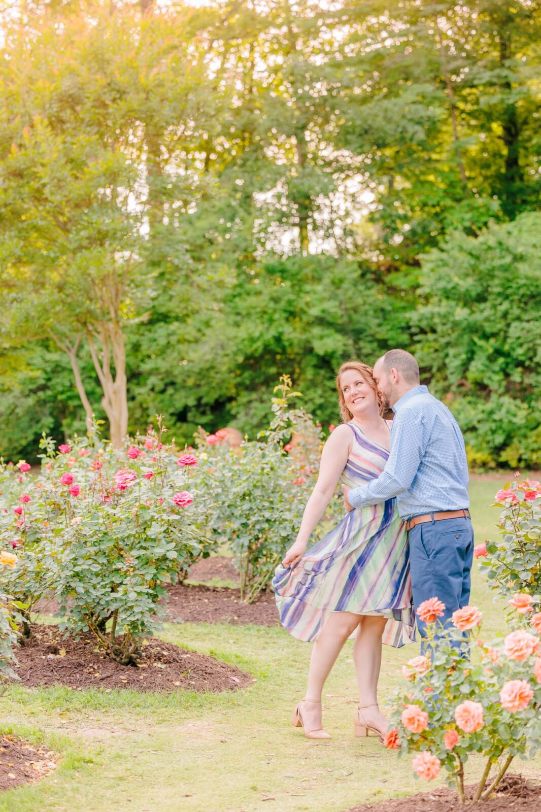 Romantic Photos at the Rose Garden in Raleigh, NC