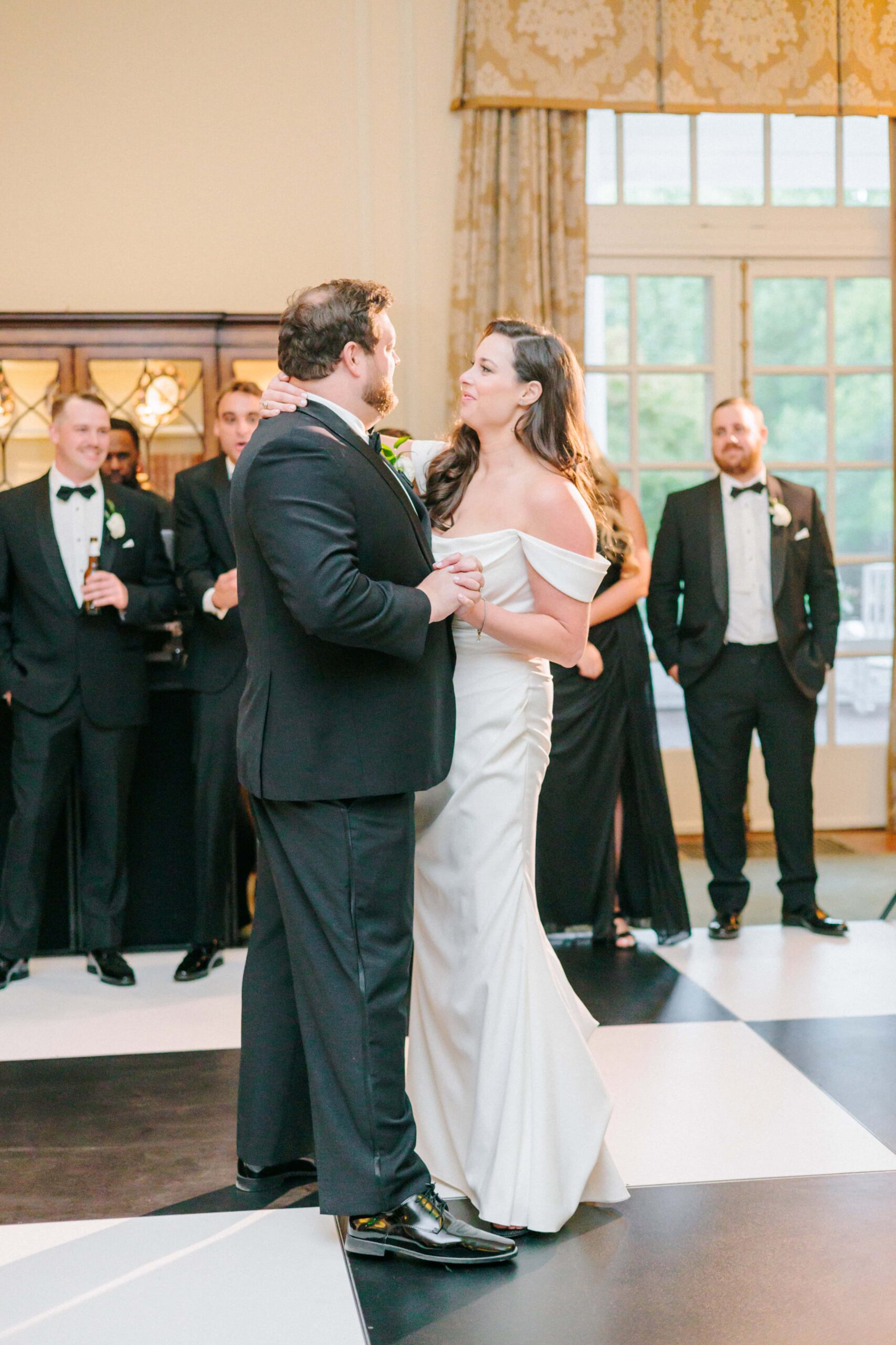 A slow and moving first dance in the Duke Mansion between the bride and groom made the perfect wedding picture.